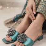 Green Fancy Slipper For Ladies FN8047 - View 1