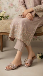 Golden Fancy Slipper For Ladies FN8050 - View 1