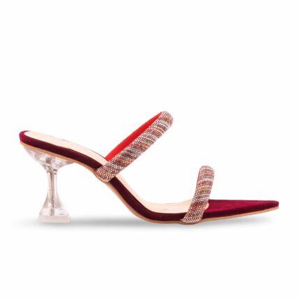 Maroon Fancy Slipper For Ladies FN8066 - View 2