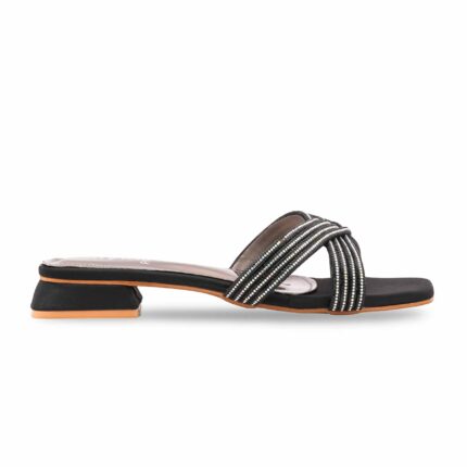 Black Fancy Women Slipper FN8068 - View 2