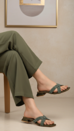 Green Fancy Slipper For Ladies FN8068 - View 1