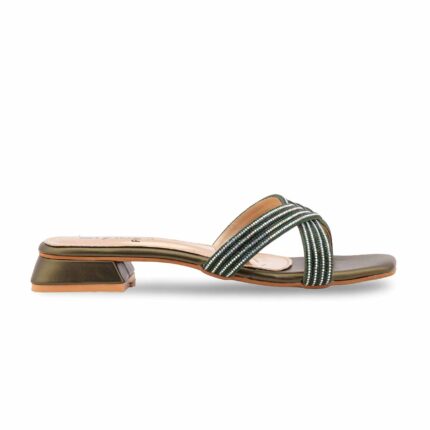 Green Fancy Slipper For Ladies FN8068 - View 2