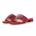 Maroon Fancy Women Slipper FN8071 - View 3