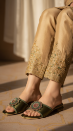 Green Fancy Slipper For Women FN8071 - View 1