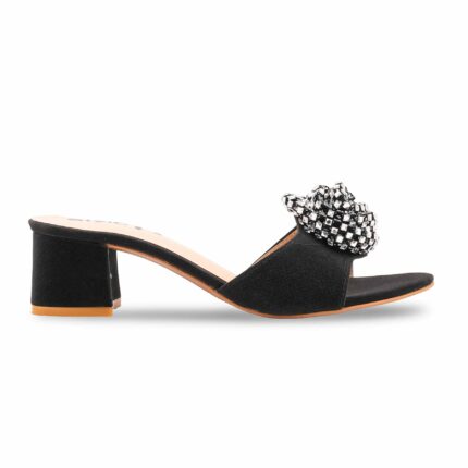 Black Fancy Slipper For Ladies FN8073 - View 2