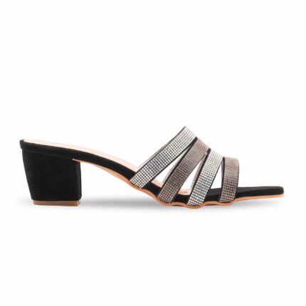 Black Fancy Slipper For Women FN8074 - View 2