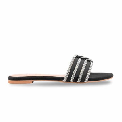 Black Fancy Slipper For Ladies FN8083 - View 2
