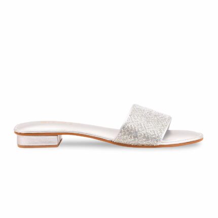 Silver Fancy Slipper For Women FN8088 - View 2