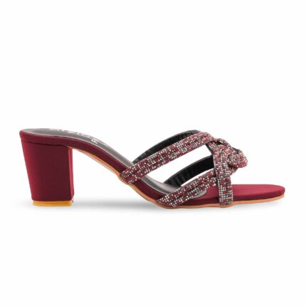 Maroon Fancy Slipper For Women FN8103 - View 2