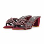 Maroon Fancy Slipper For Women FN8103 - View 3