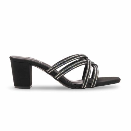 Black Fancy Slipper For Ladies FN8104 - View 2