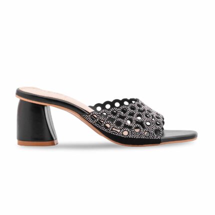 Black Fancy Slipper For Ladies FN8105 - View 2