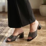 Black Fancy Slipper For Ladies FN8105 - View 1