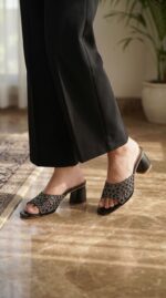 Black Fancy Slipper For Ladies FN8105 - View 1