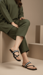 Green Formal Chappal FR0571 - View 1