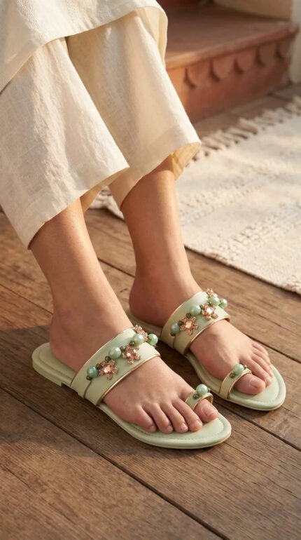 PISTAGREEN Formal Chappal For Women FR0579 - View 1