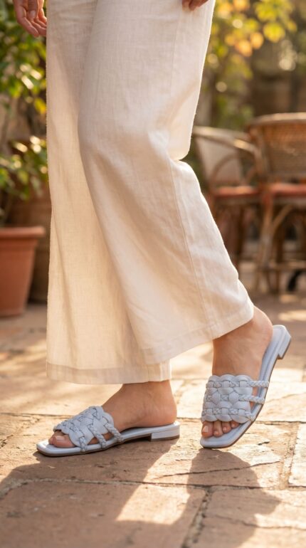 Sky Blue Formal Slipper For Ladies FR8430 - View 1
