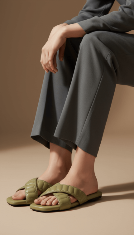 Olive Formal Slipper For Women FR8460 - View 1