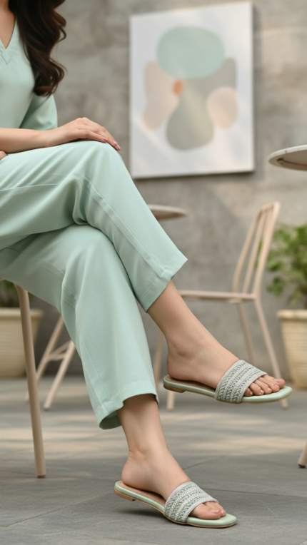 PISTAGREEN Formal Slipper For Ladies FR8463 - View 1