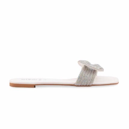 White Formal Slipper For Ladies FR8465 - View 2