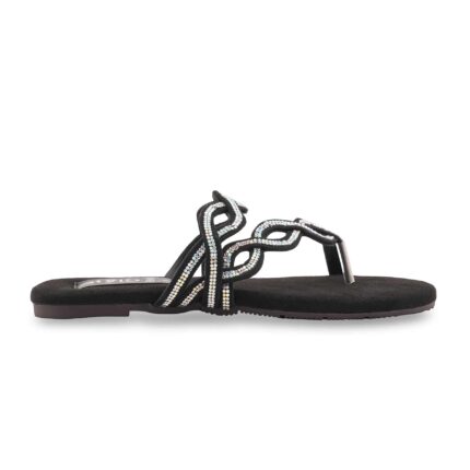 Black Formal Chappal For Women FR8466 - View 2