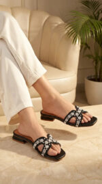 Black Formal Slipper For Ladies FR8477 - View 1