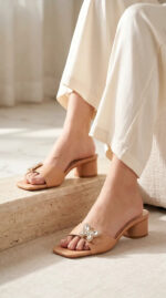 Beige Formal Slipper For Women FR8478 - View 1