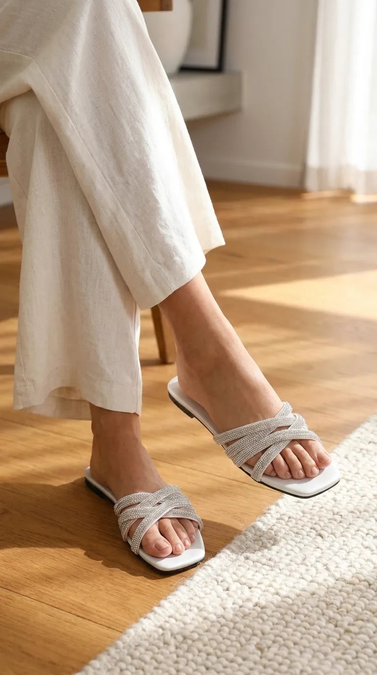 FR848816.jpg Silver Formal Slipper For Women FR8488 - View 1