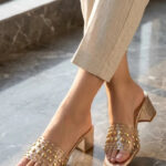 Golden Formal Slipper For Women FR8492 - View 1