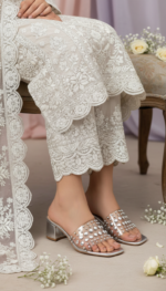 Silver Formal Slipper For Ladies FR8492 - View 1