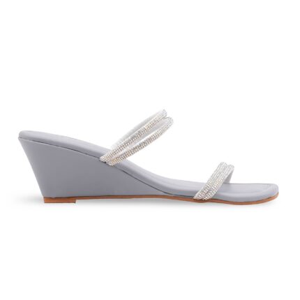 Grey Formal Slipper For Ladies FR8498 - View 2