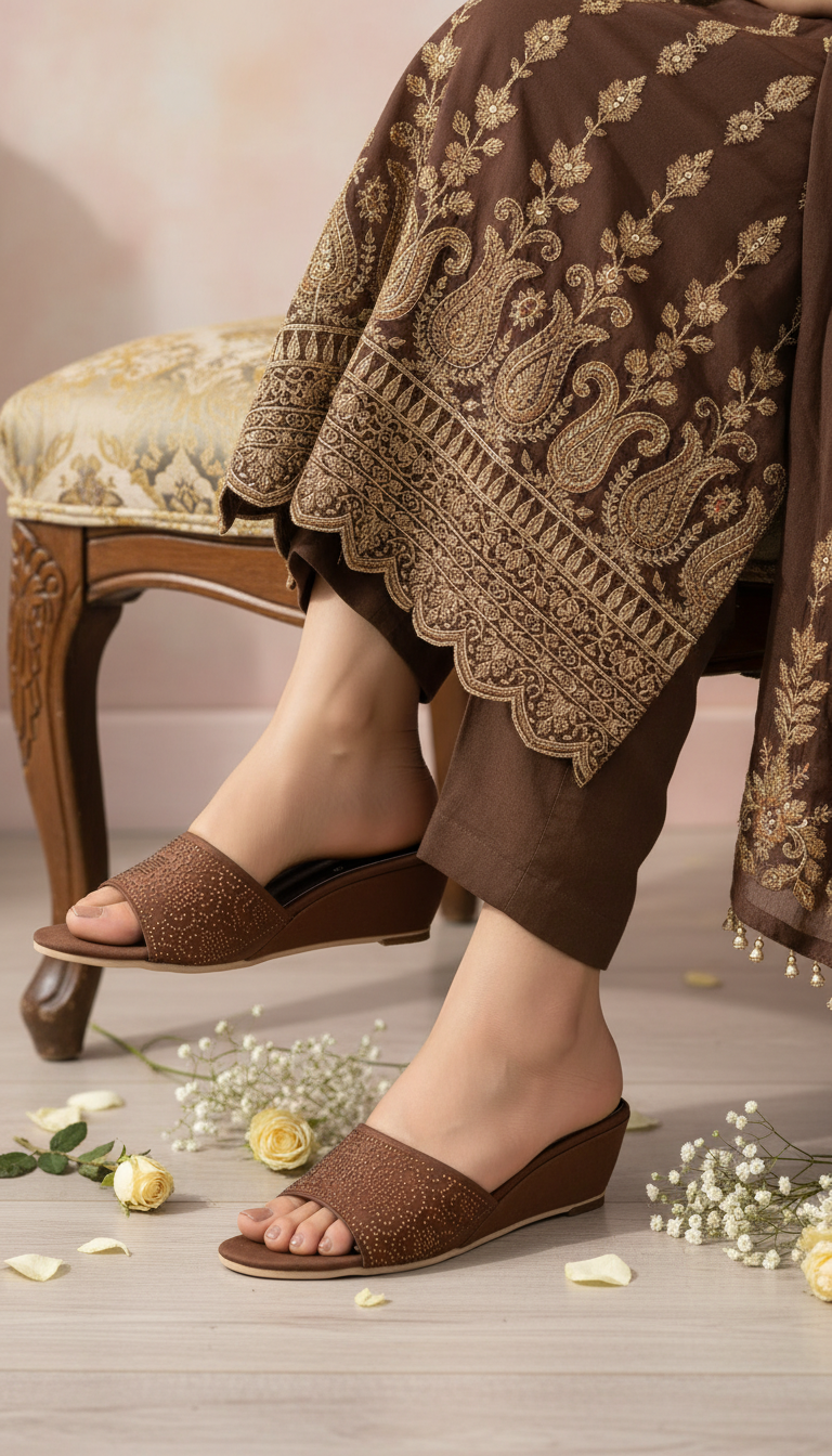 FR850341_2_07cc1960-a08f-494d-a918-9f50e796932a.png Coffee Formal Slipper For Ladies FR8503 - View 1