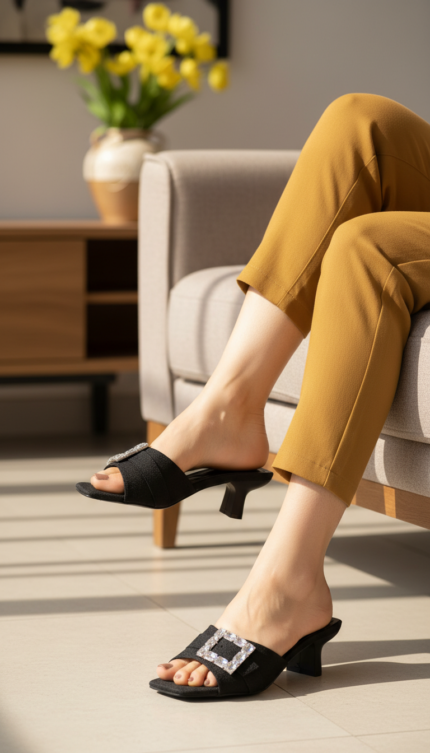 Black Formal Slipper For Women FR8508 - View 1