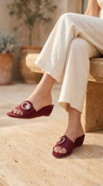 Maroon Formal Slipper For Women FR8520 - View 1