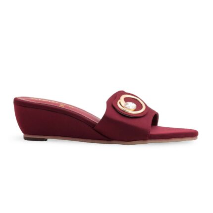Maroon Formal Slipper For Women FR8520 - View 2