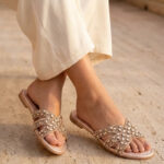 Golden Formal Slipper For Women FR8539 - View 1