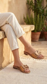 Golden Formal Slipper For Ladies FR8550 - View 1