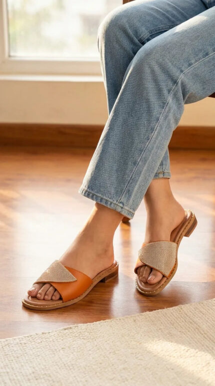 Mustard Formal Slipper For Women FR8551 - View 1