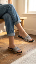 Grey Formal Slipper For Women FR8552 - View 1