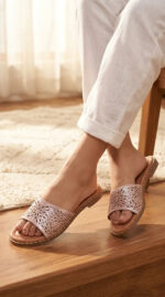 Golden Formal Slipper For Women FR8552 - View 1