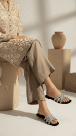 Black Fancy Slipper LFN715 - View 1