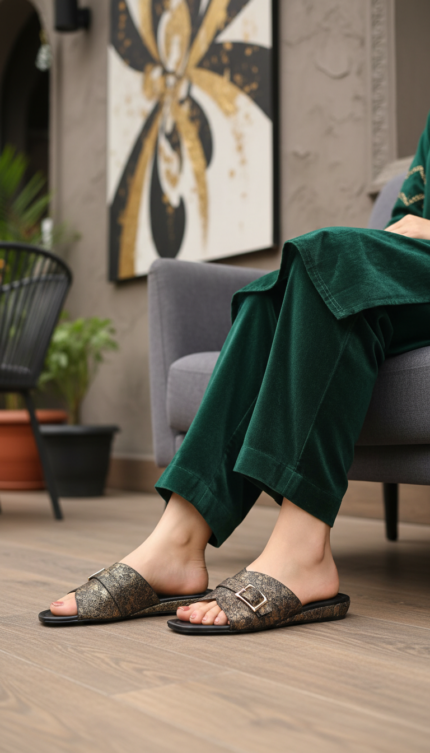 Black Fancy Slipper For Women LFN716 - View 1