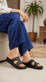 Black Formal Slipper For Ladies LPU702 - View 1