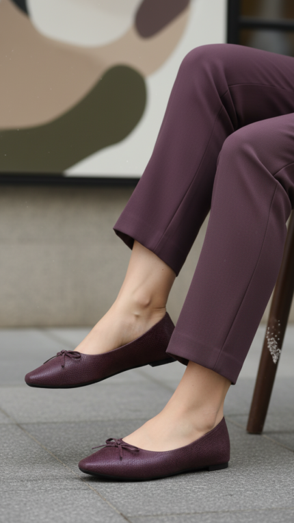 Burgundy Women Pumps LWN424 - View 1