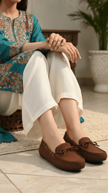Brown Moccasin For Women LWN429 - View 2