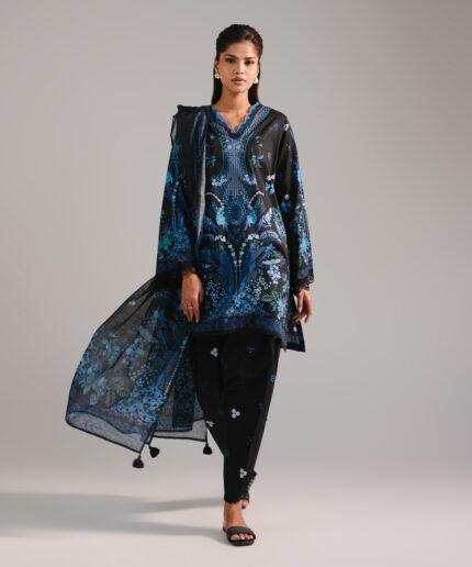 Black Lawn Straight Suit - View 1