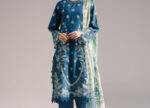 Teal Textured Cotton A-Line Suit - View 6