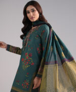 Green Zari Lawn Straight Suit - View 3