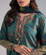 Green Zari Lawn Straight Suit - View 2