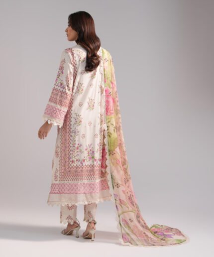 Off White Lawn A-Line Suit - View 2